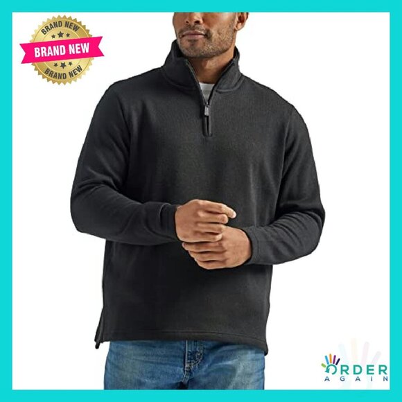 Men's Quarter-Zip Fleece Pullover Relaxed Fit Classic Winter Layering Essential - Picture 2 of 8